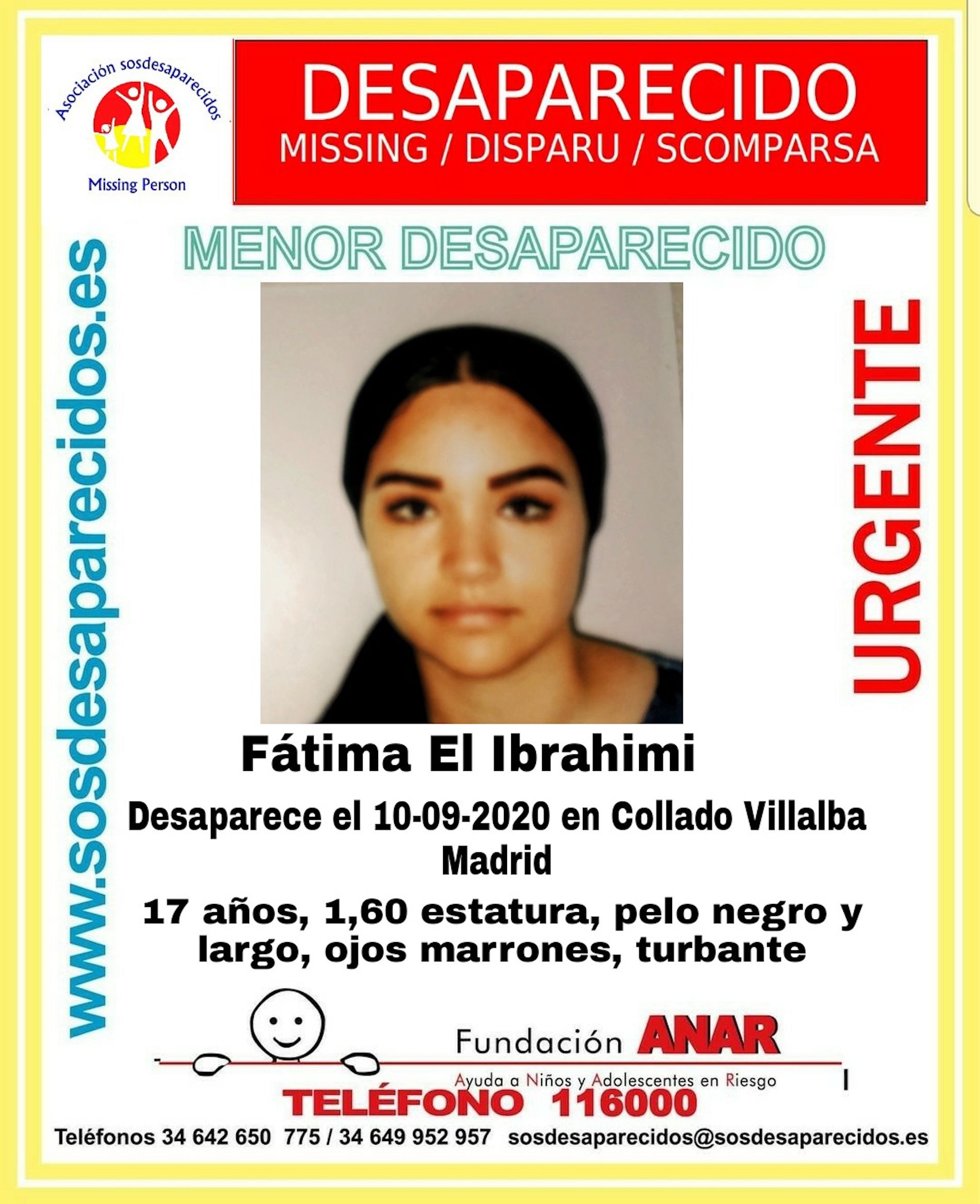 Fátima El Ibrahimi / SUS Desaparecidos Fátima El Ibrahimi / SUS Desaparecidos