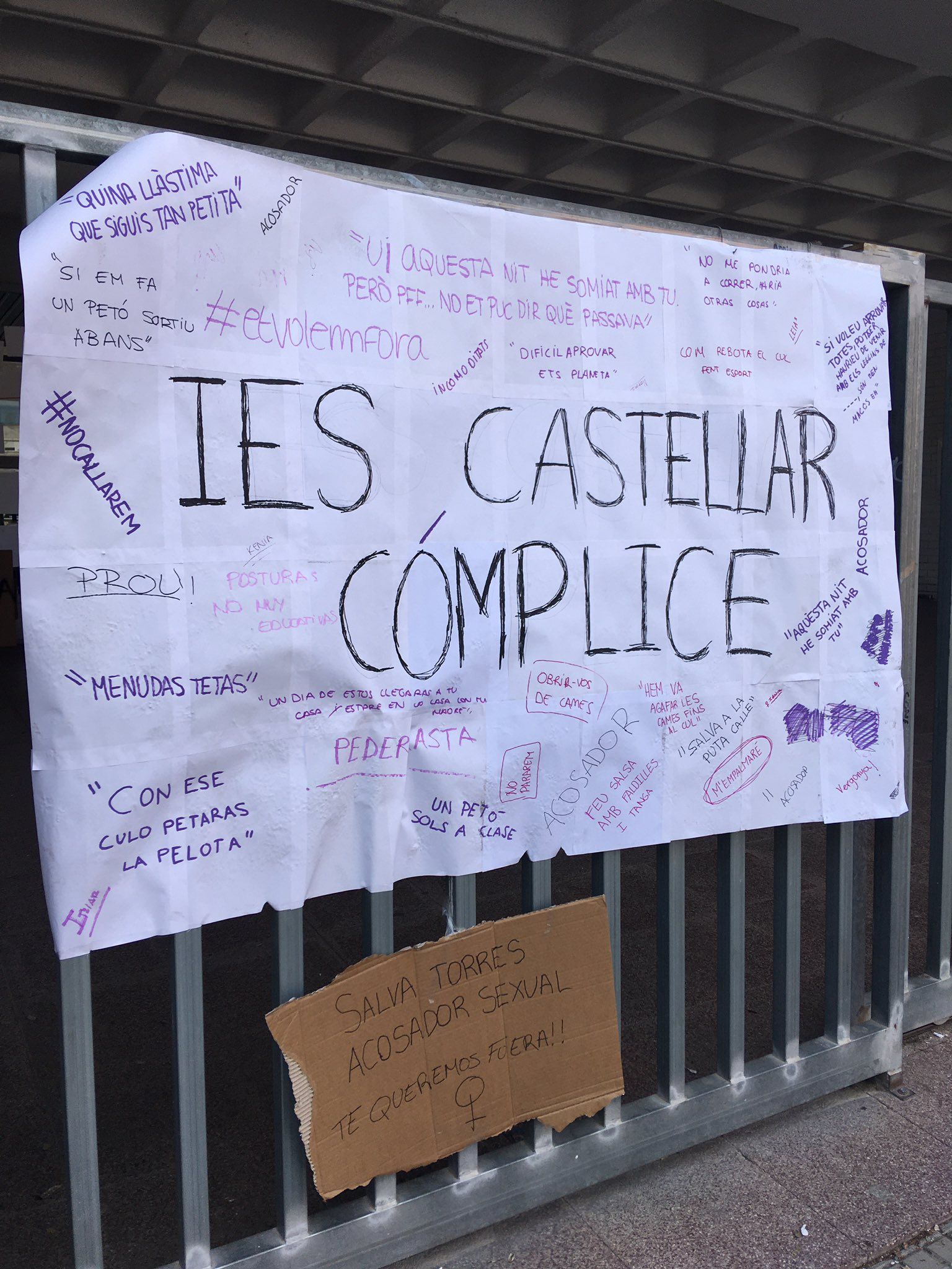 Assetjament Institut Castellar del Vallès / Twitter_Elisenda Rovira Olivé Assetjament Institut Castellar del Vallès / Twitter_Elisenda Rovira Olivé