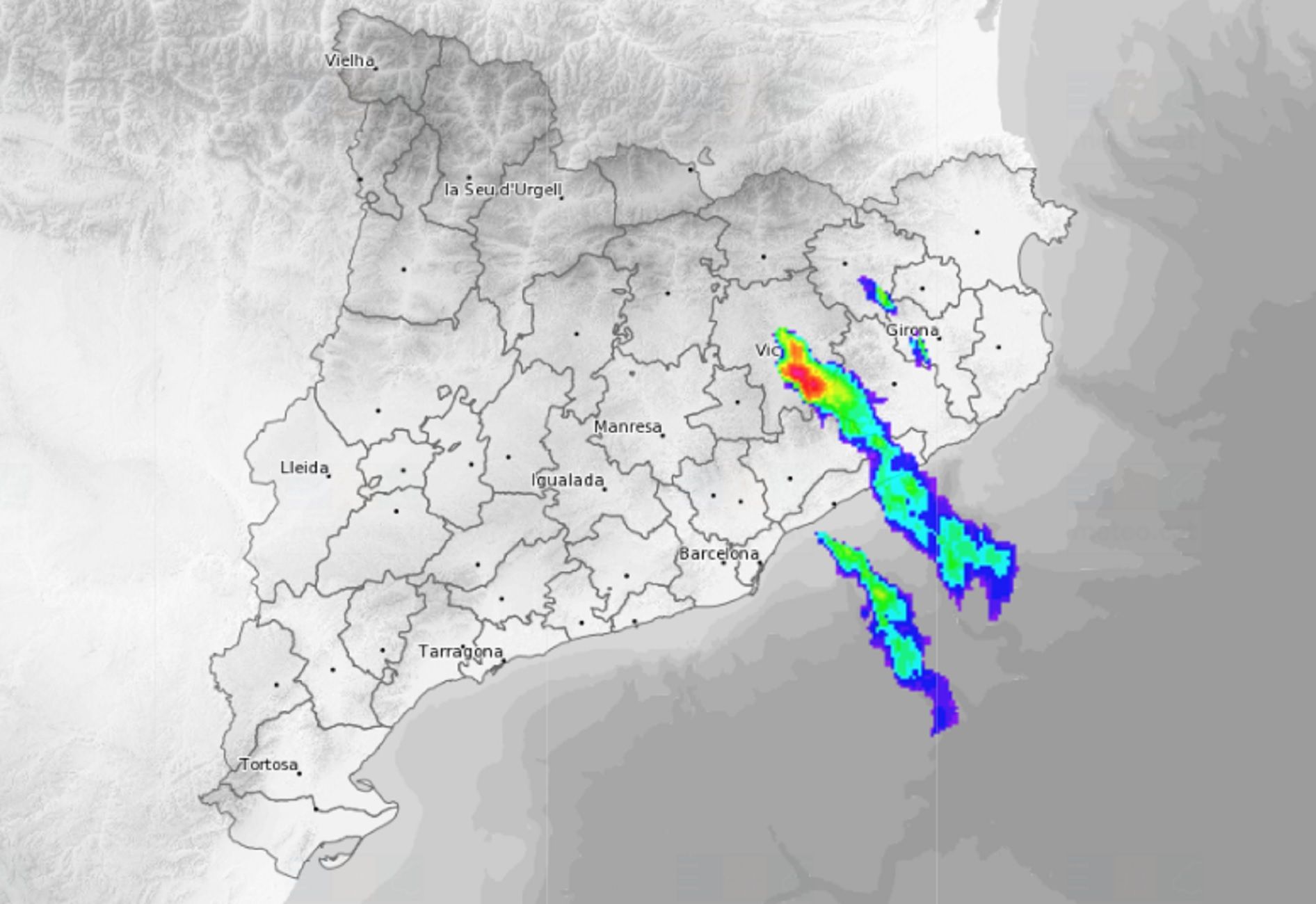 Granizada en Vic, Barcelona / Radar meteo.cat Granizada en Vic, Barcelona / Radar meteo.cat