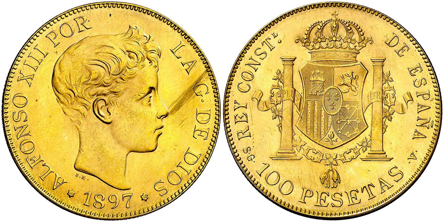 Moneda de 100 pesetas de Alfonso XIII / Archivo Moneda de 100 pesetas de Alfonso XIII / Archivo