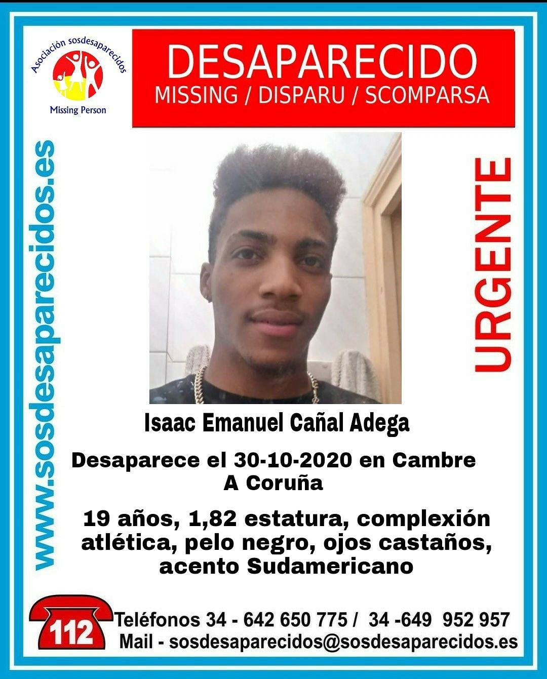 Isaac Emanuel Cañal / SOS Desapareguts Isaac Emanuel Cañal / SOS Desapareguts