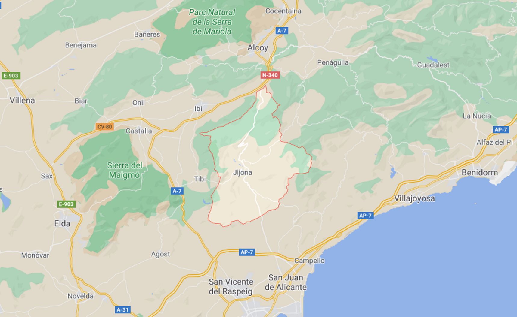 Incendio en la fábrica de La Jijonenca / Google Maps