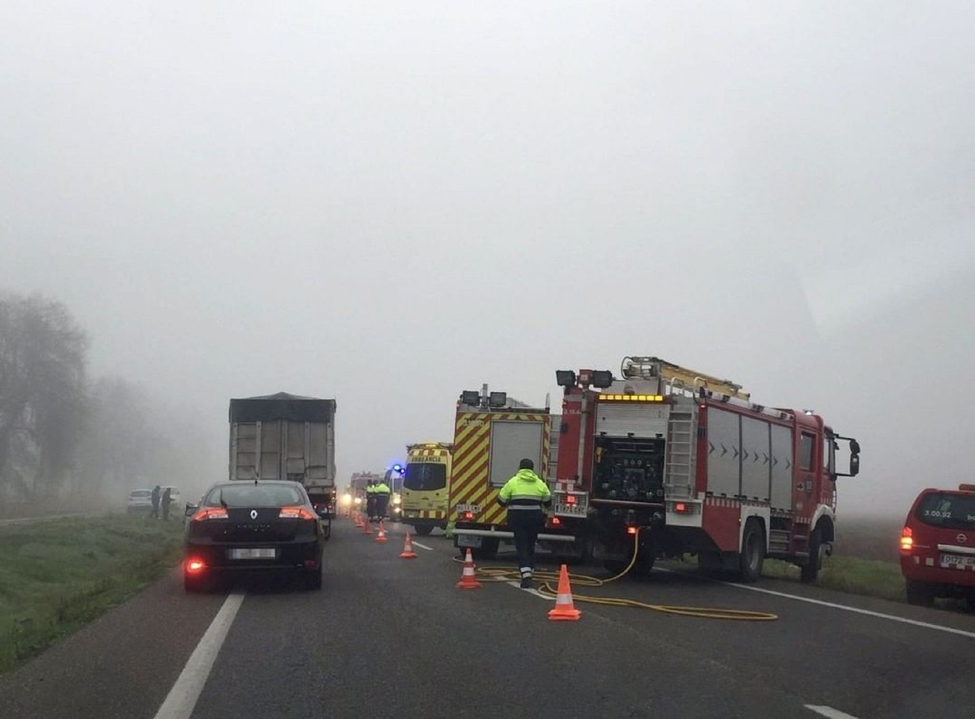 Accidente múltiple en el Pla d'Urgell / Twitter antiradarcatala Accidente múltiple en el Pla d'Urgell / Twitter antiradarcatala