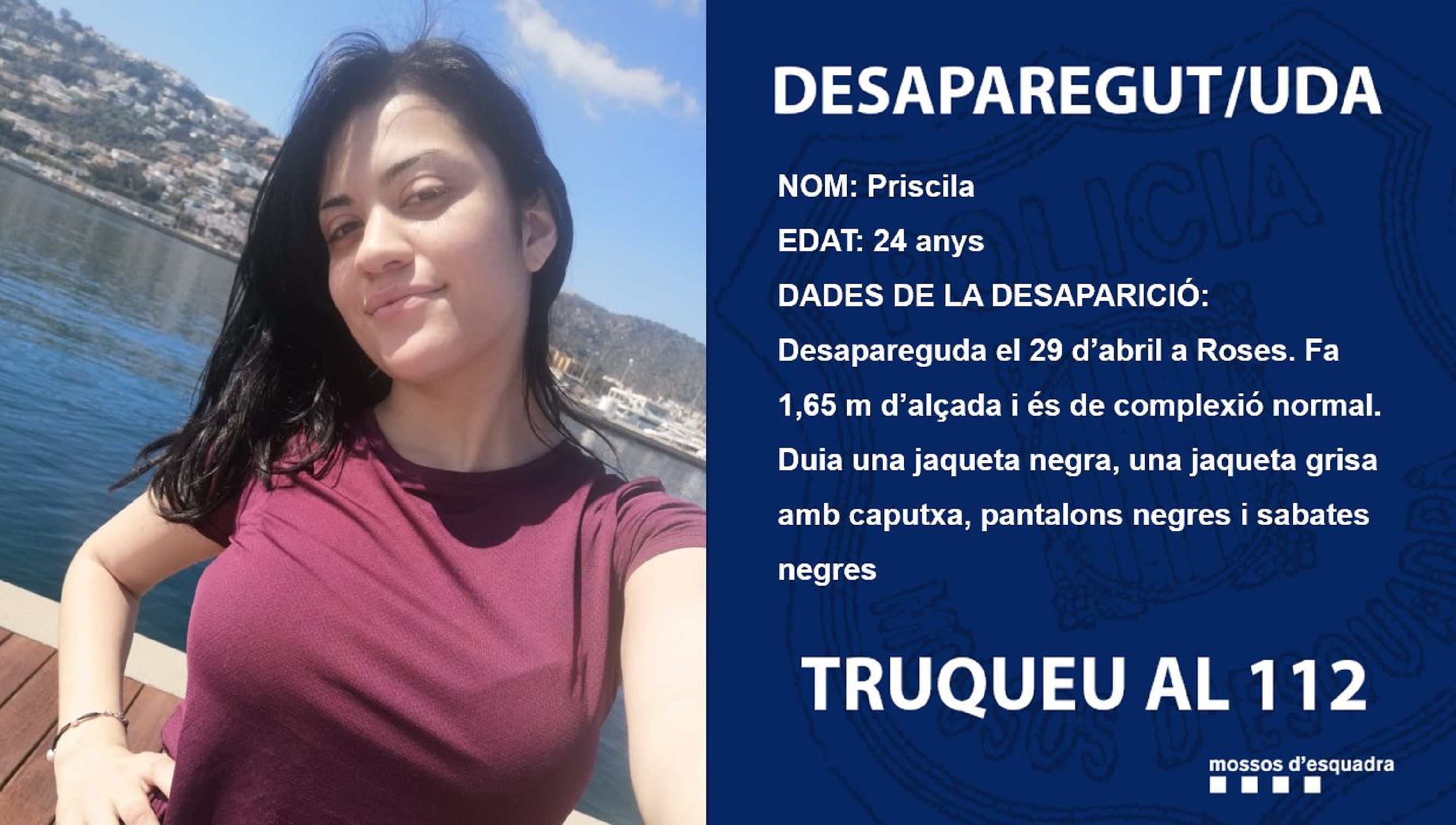 Priscila desaparecida / Mossos d'Esquadra Priscila desaparecida / Mossos d'Esquadra