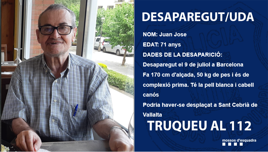 Desaparecido Barcelona / Mossos d'Esquadra Desaparecido Barcelona / Mossos d'Esquadra