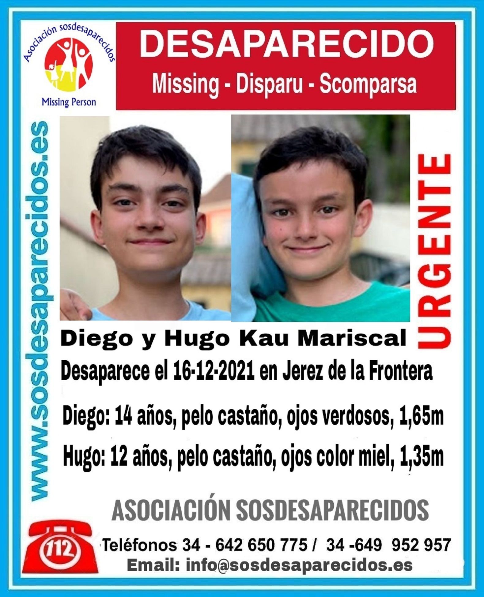 Diego i Hugo Kau desapareguts / SOS Desaparecidos