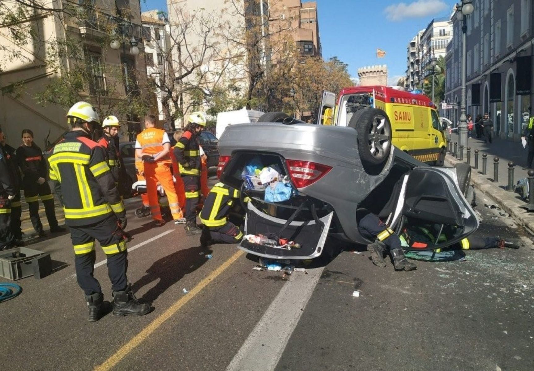 Accidente centro Valencia / Official Press Valencia_Twitter