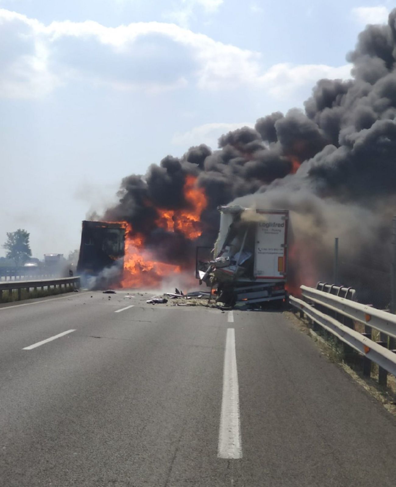Accidente camiones A 2 Fondarella / Foto: Servei Català de Trànsit
