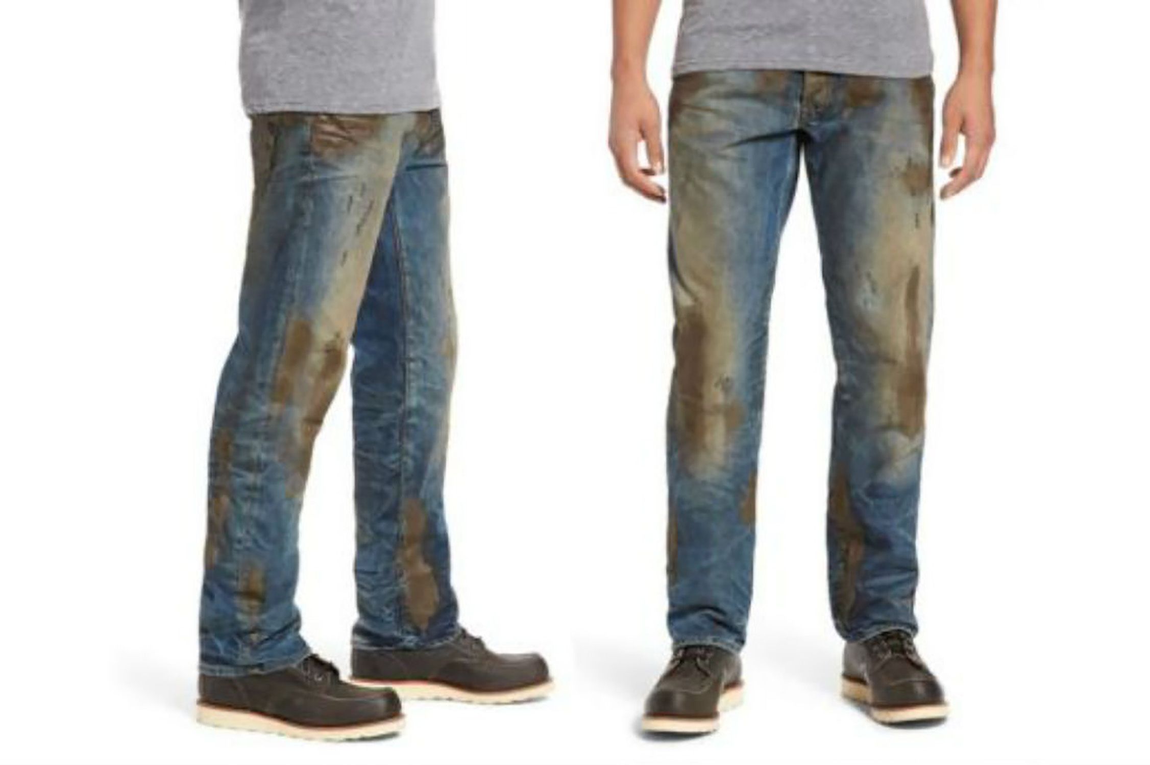 Дизайнерские грязные джинсы