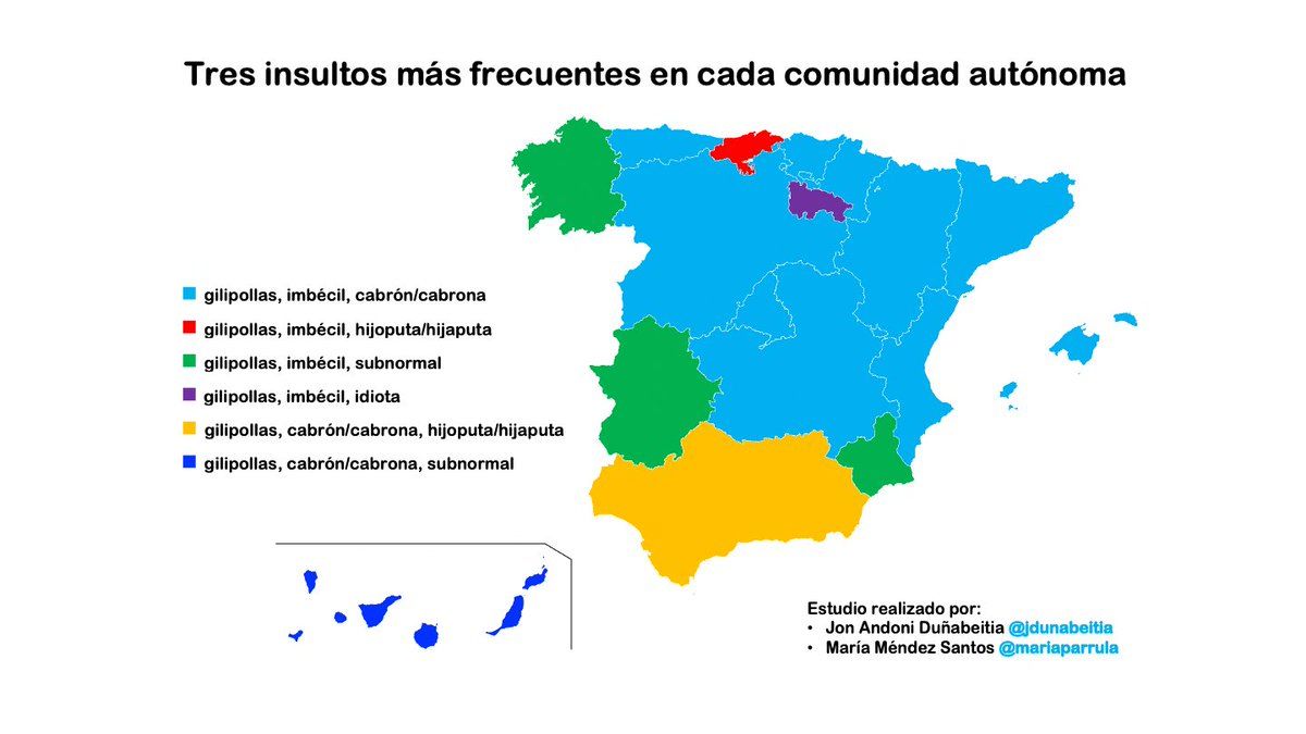 mapa insultos Espana mapa insultos Espana