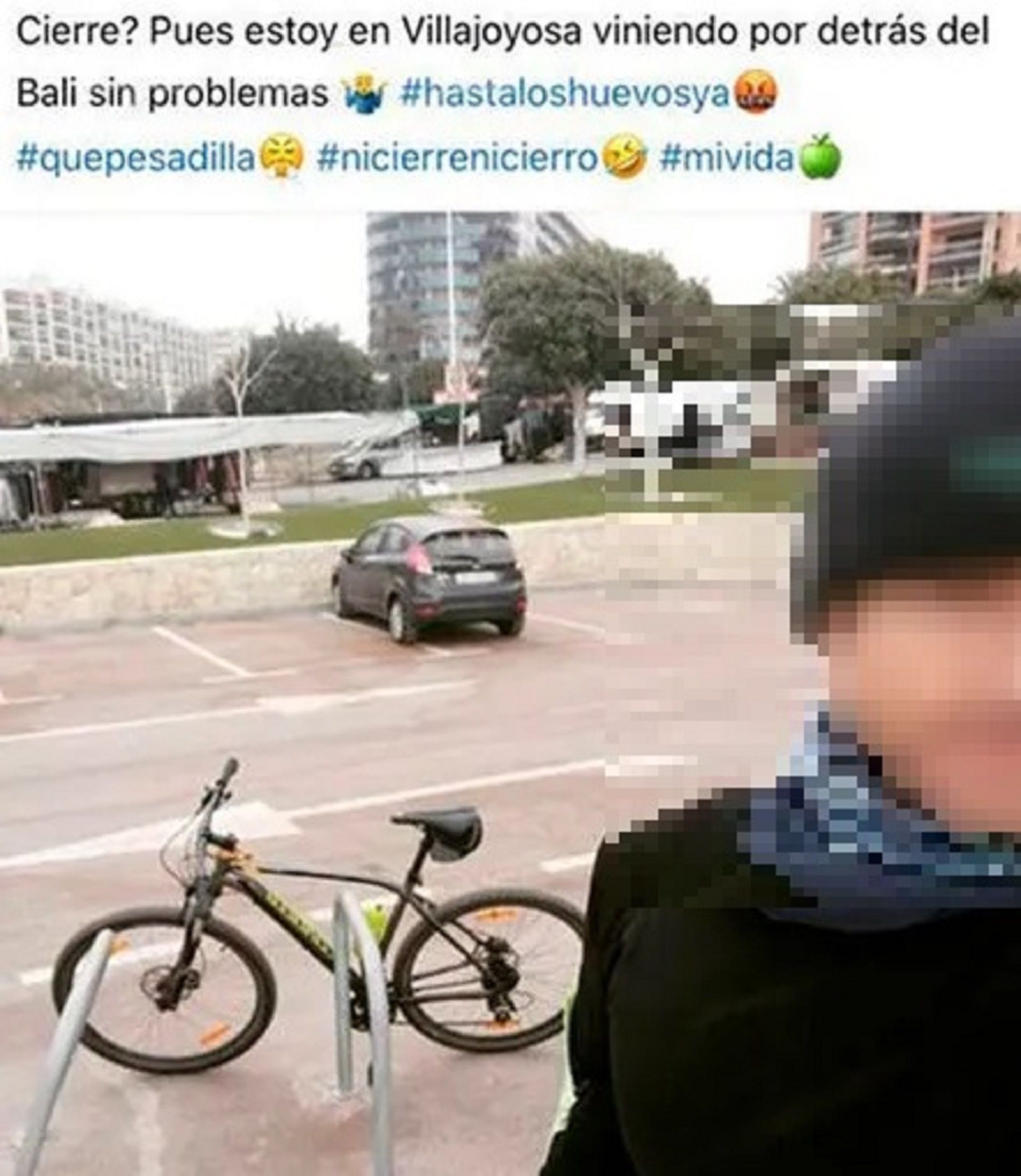 Ciclista se salta el confinamiento en Alicante / Facebook
