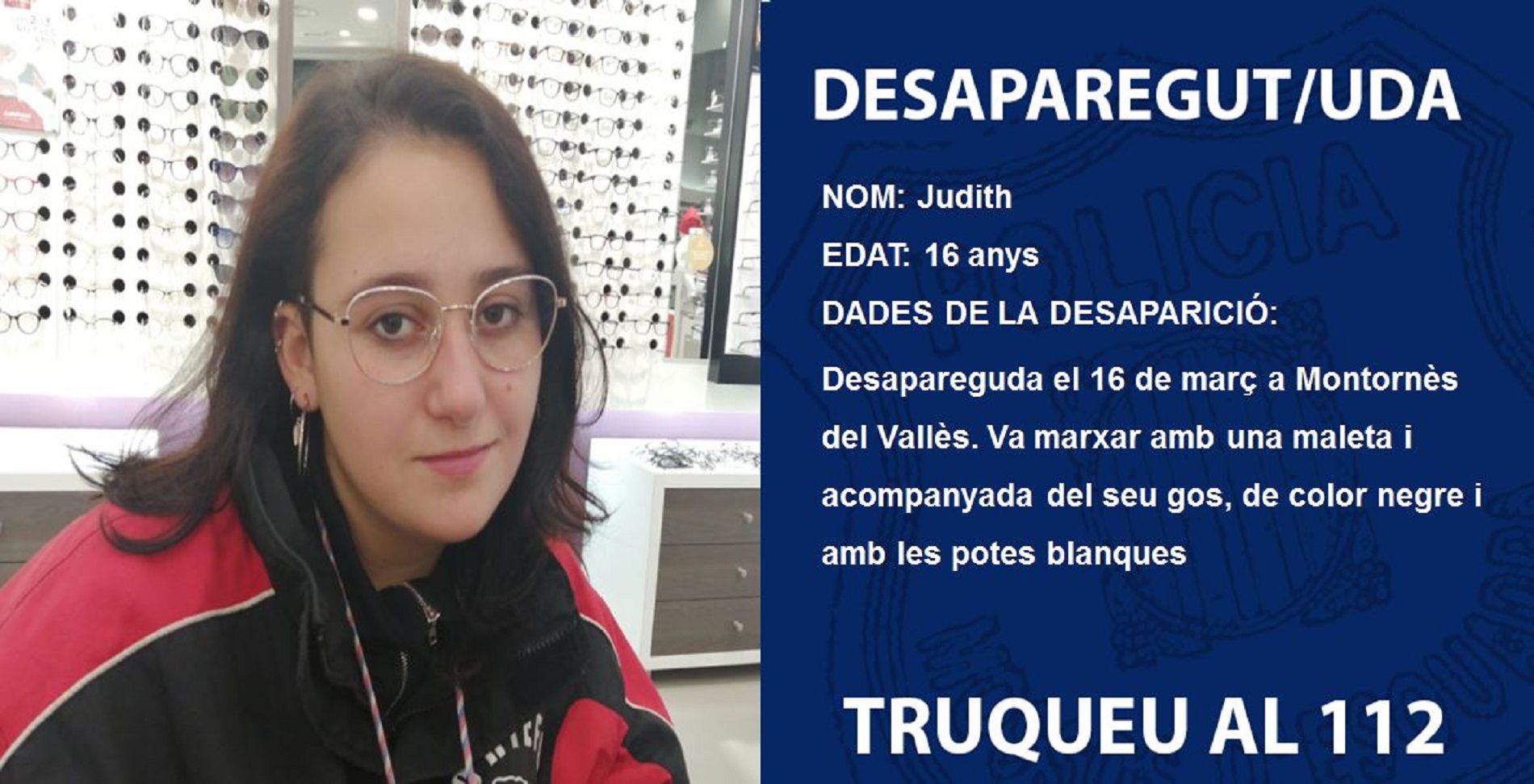 Menor desaparecida Montornés del Vallès / Mossos d'Esquadra