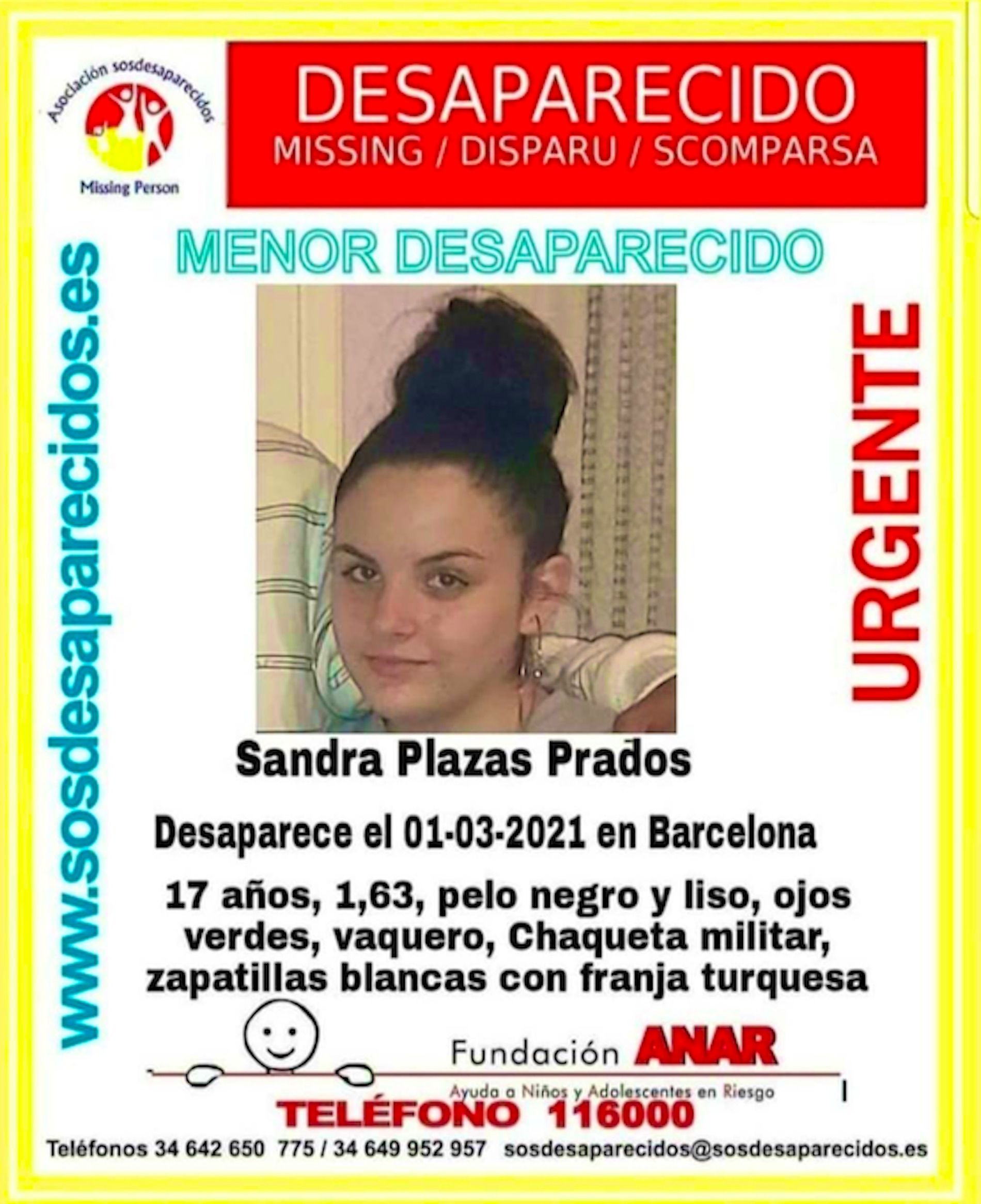 Sandra Plazas Prados / SOS Desaparecidos