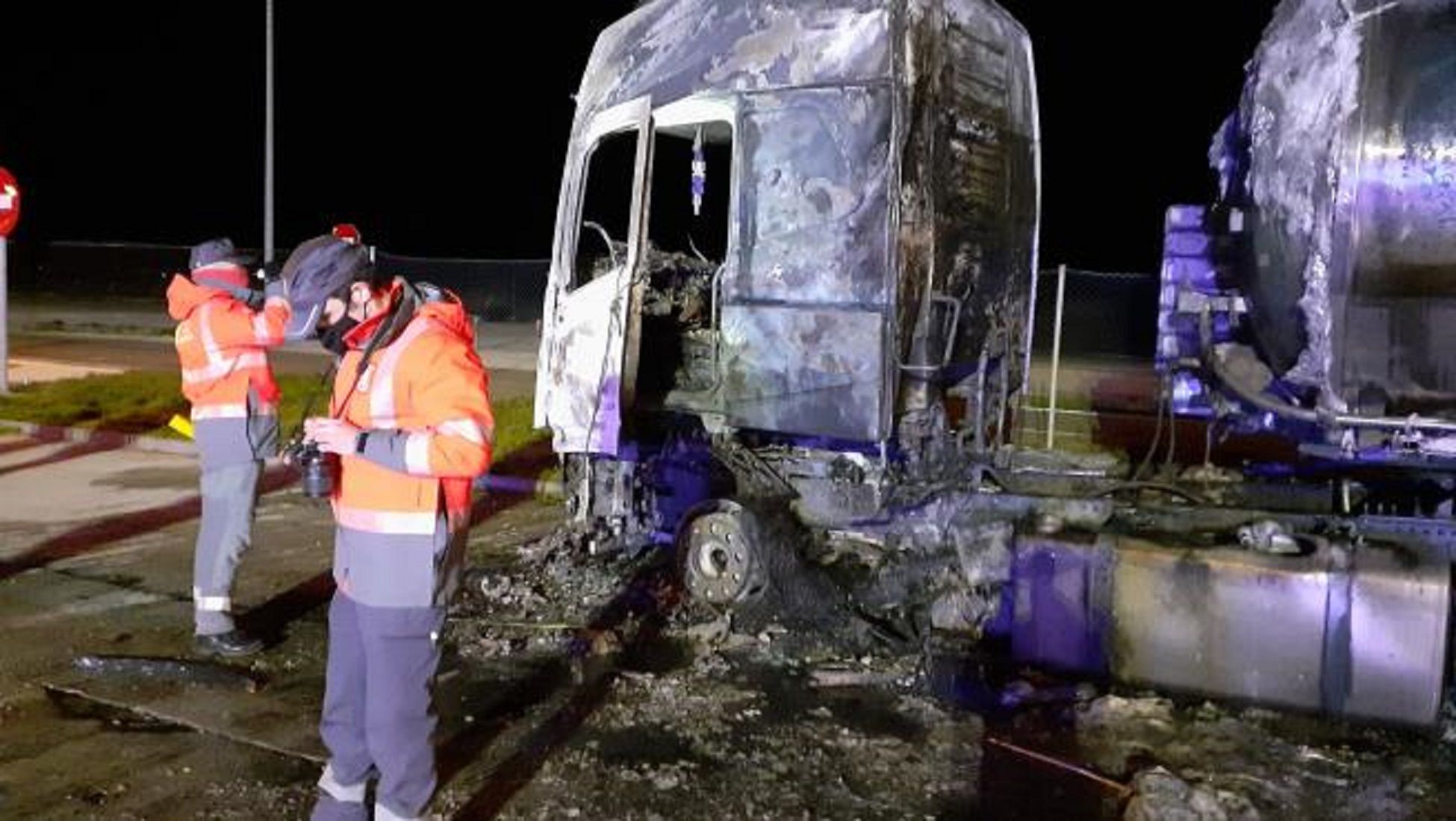 Cabina del camion incendiado / Gobierno de Navarra