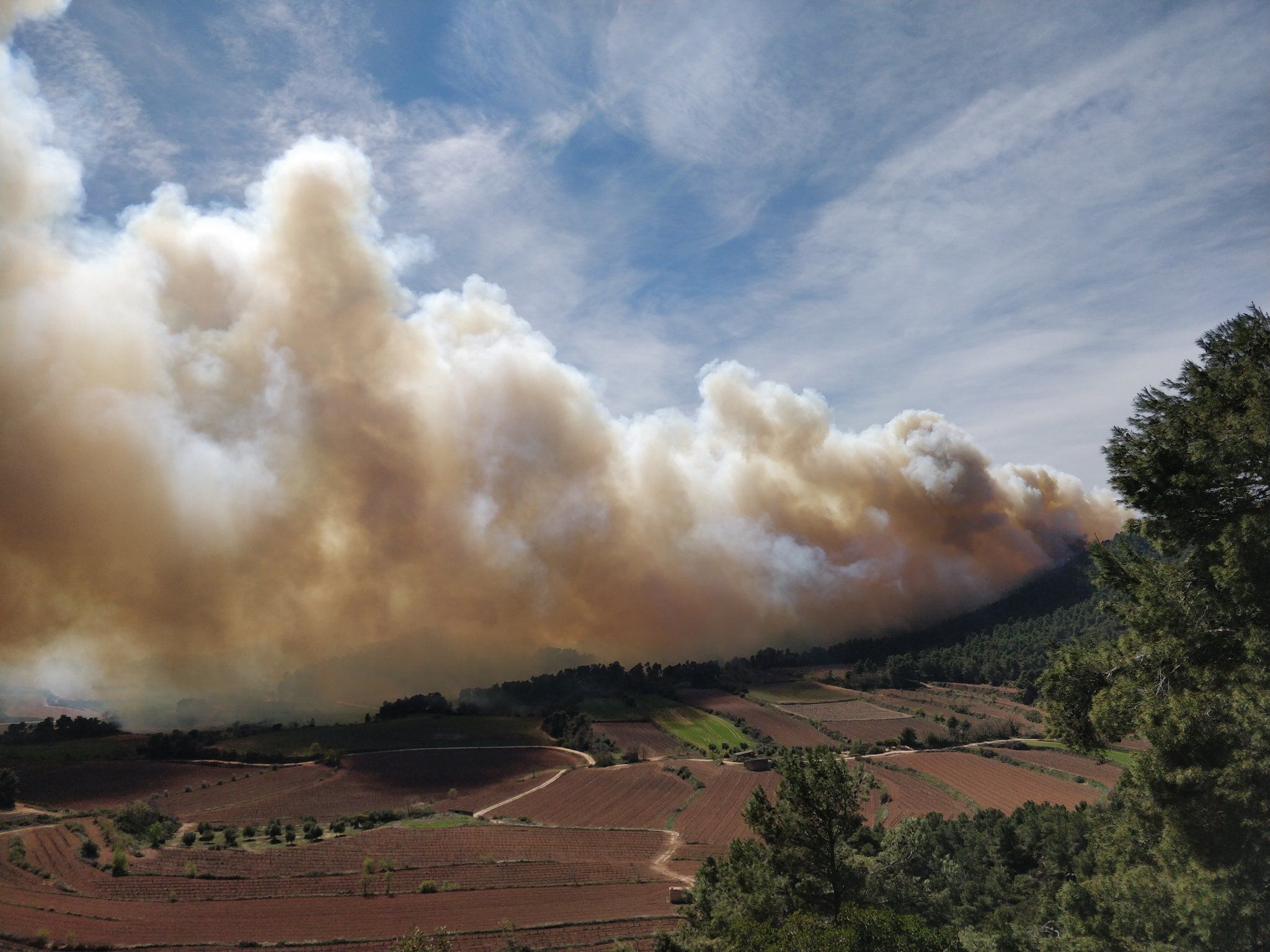 Incendio sierra Senan / Twitter Jaume_Galu