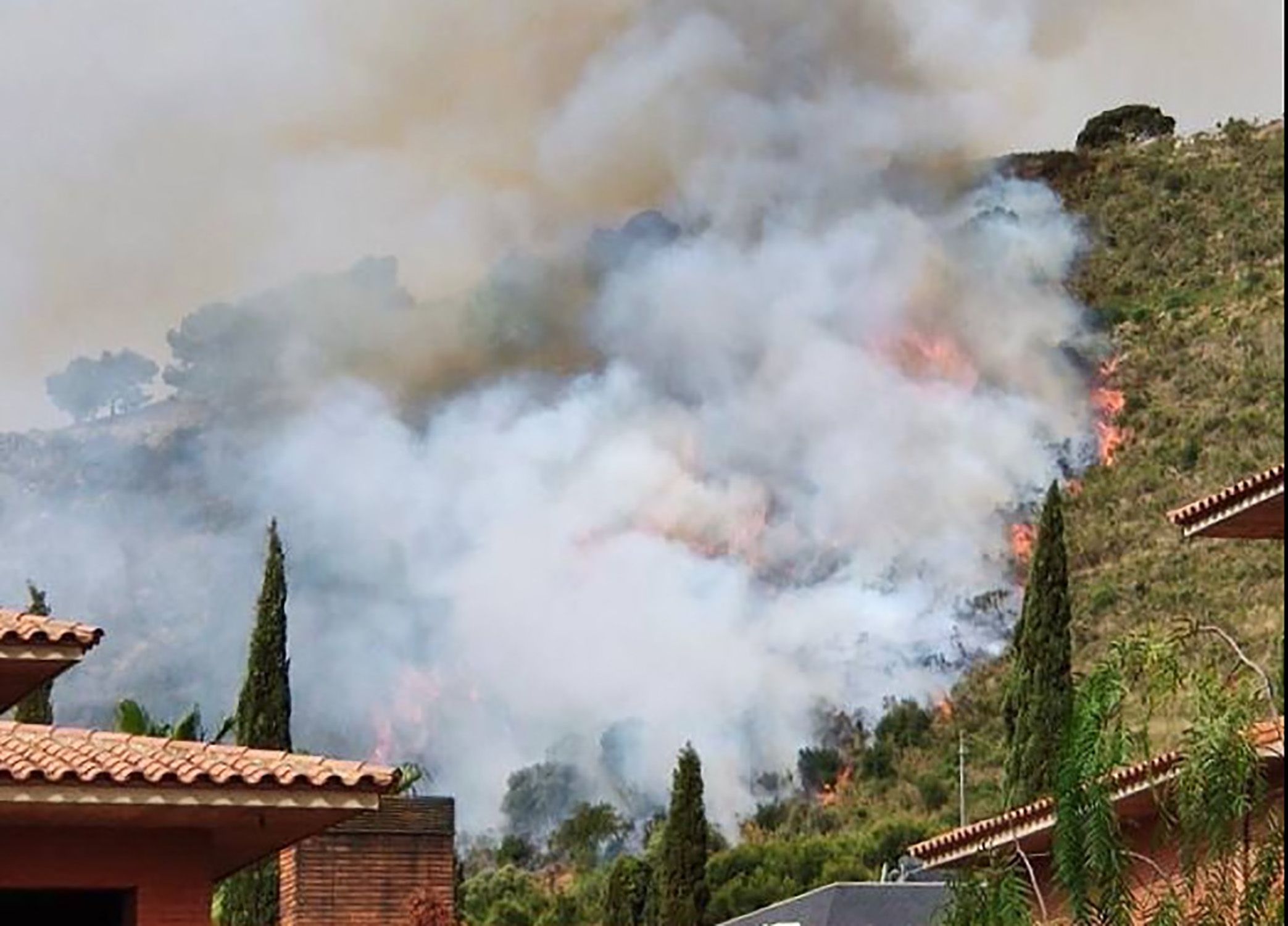 Incendio forestal en Collserola
