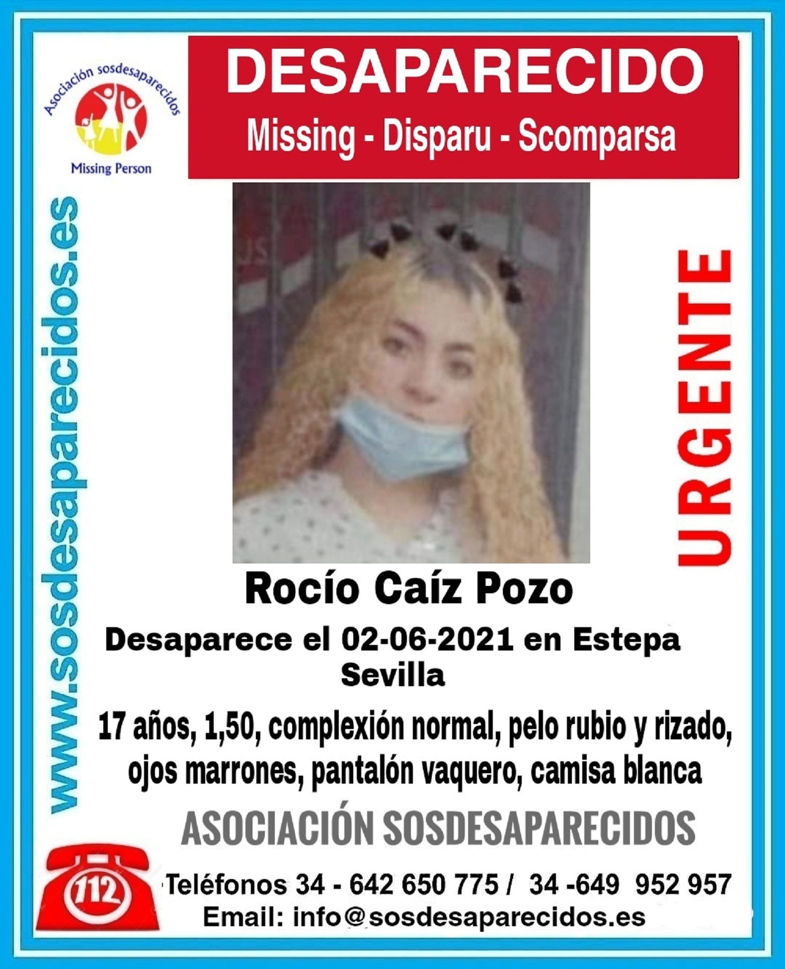 Rocío desaparecida Estepa / SOS Desaparecidos