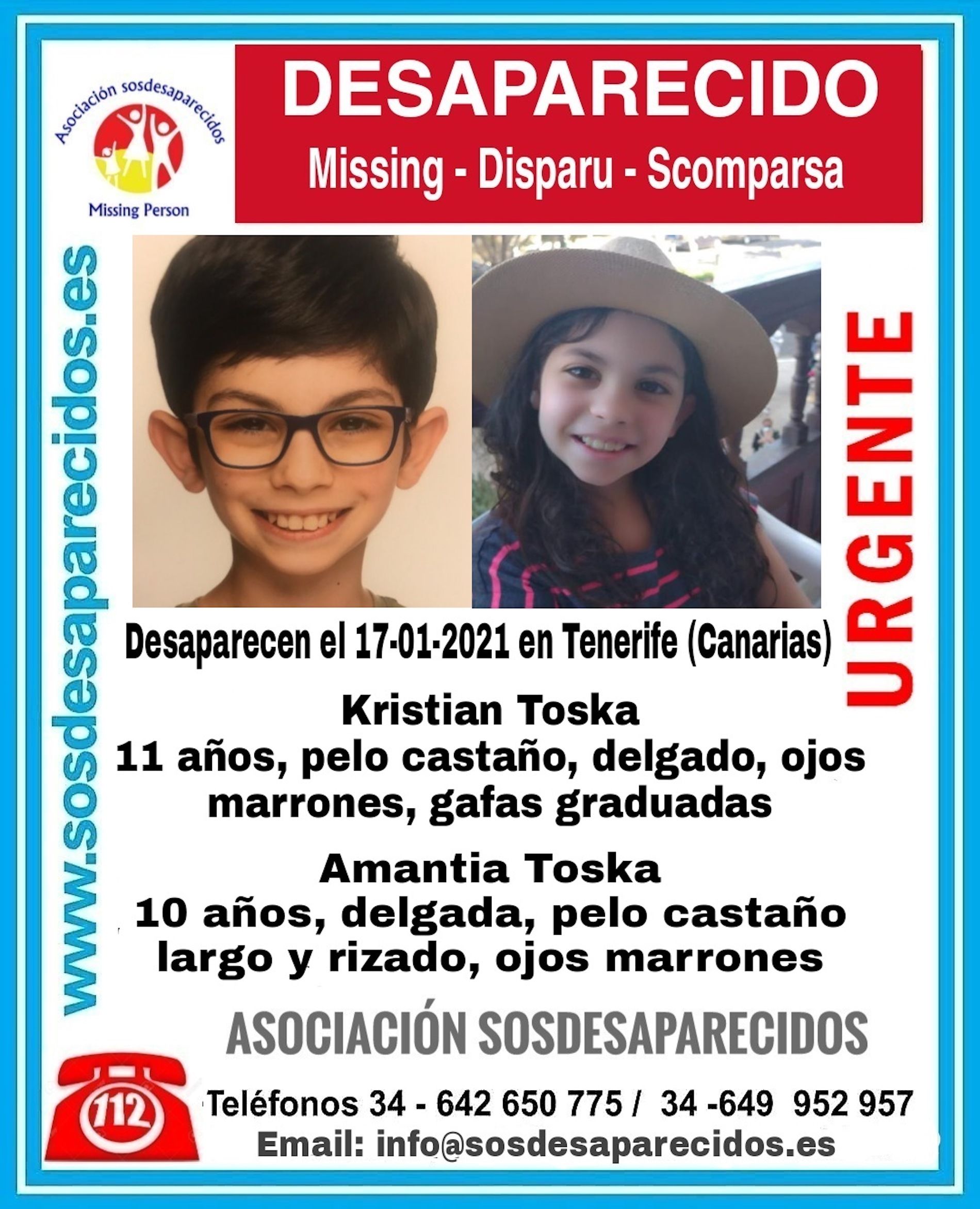 Niños Tenerife desaparecidos / SOS Desaparecidos