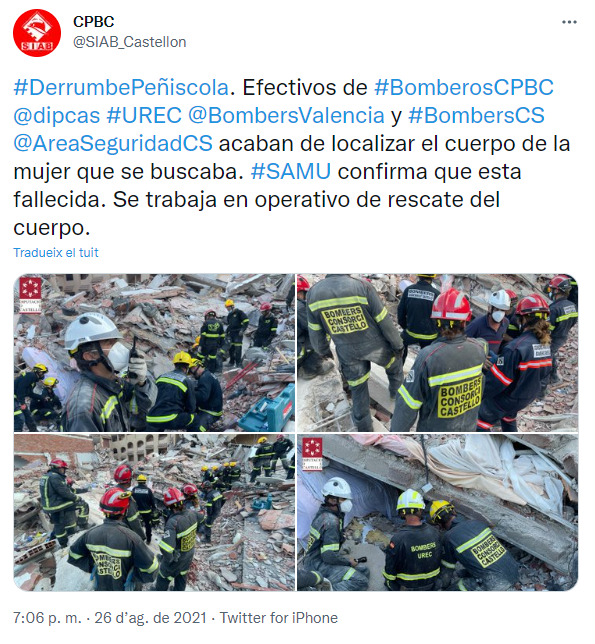 Twitter bomberos peñiscola