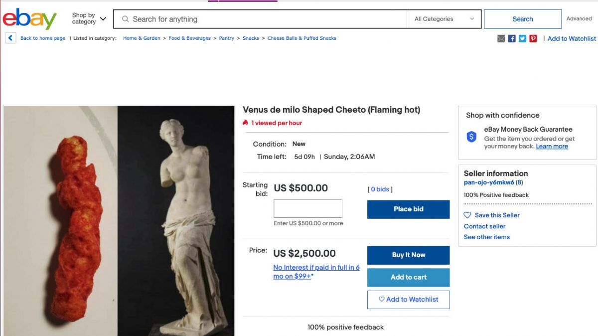 Cheeto Venus Milo / Ebay