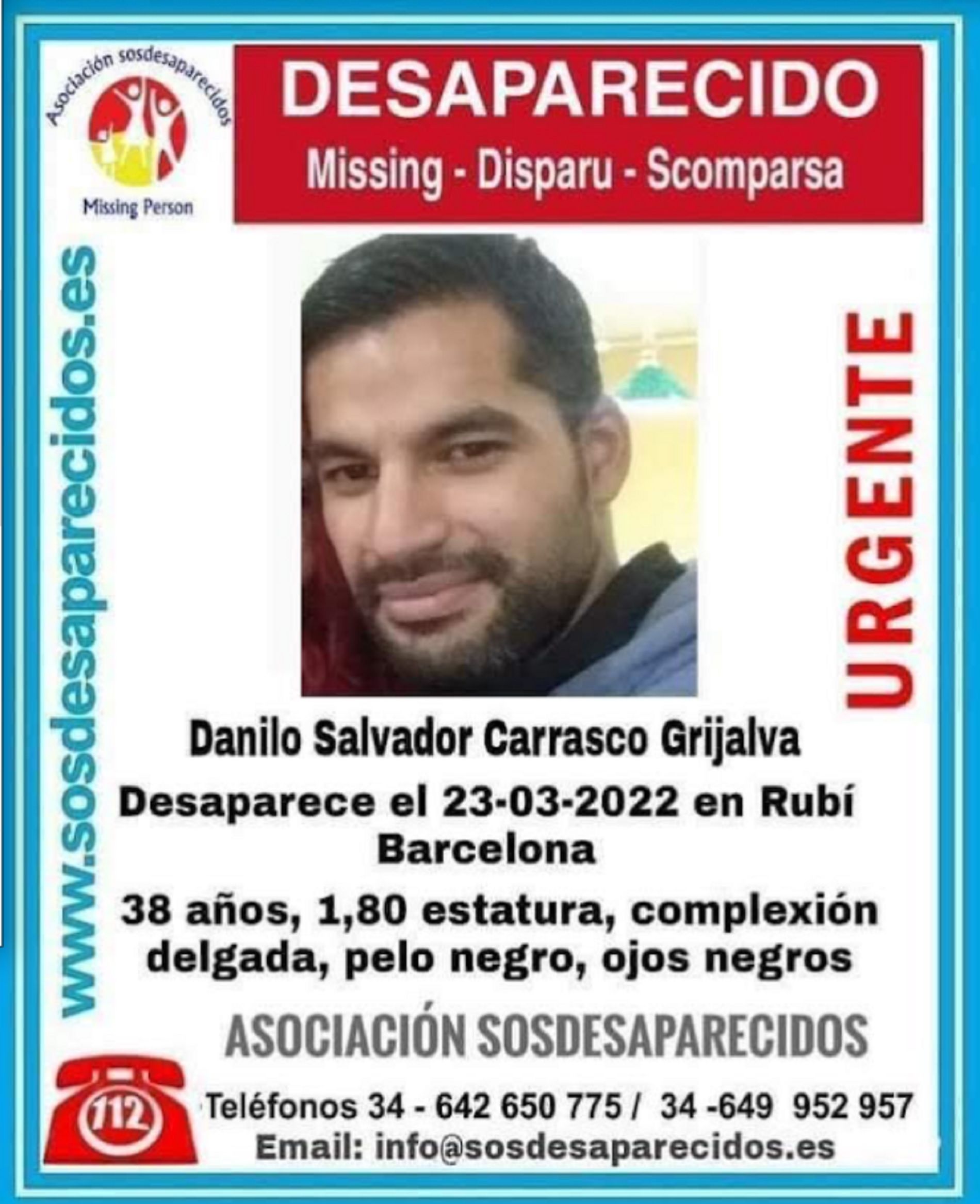 Danilo Carrasco Salvador Grijalva / SOS Desaparecidos