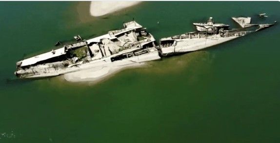 restos barcos alemanes hundidos rio danubio