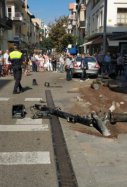 Accident cotxe centre Blanes