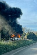 Coche mossos incendiado / Cedida
