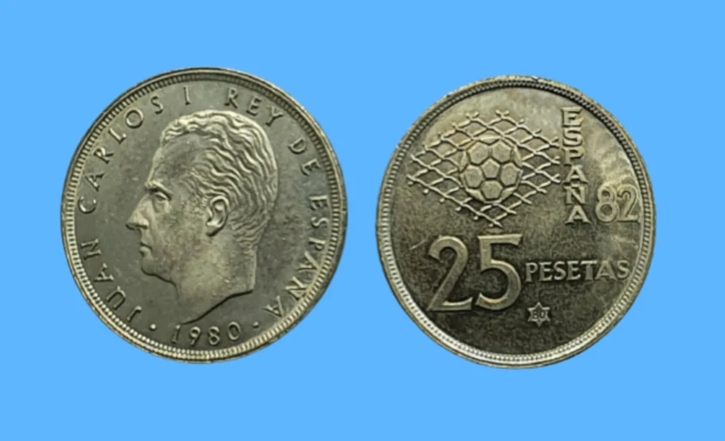 moneda 25 pesetas mundial 82