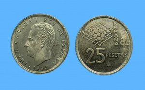 moneda 25 pesetas mundial 82
