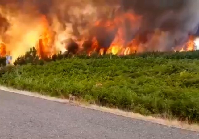 Un dels focs que va provocar l'home detingut a la província de Càceres / GUÀRDIA CIVIL