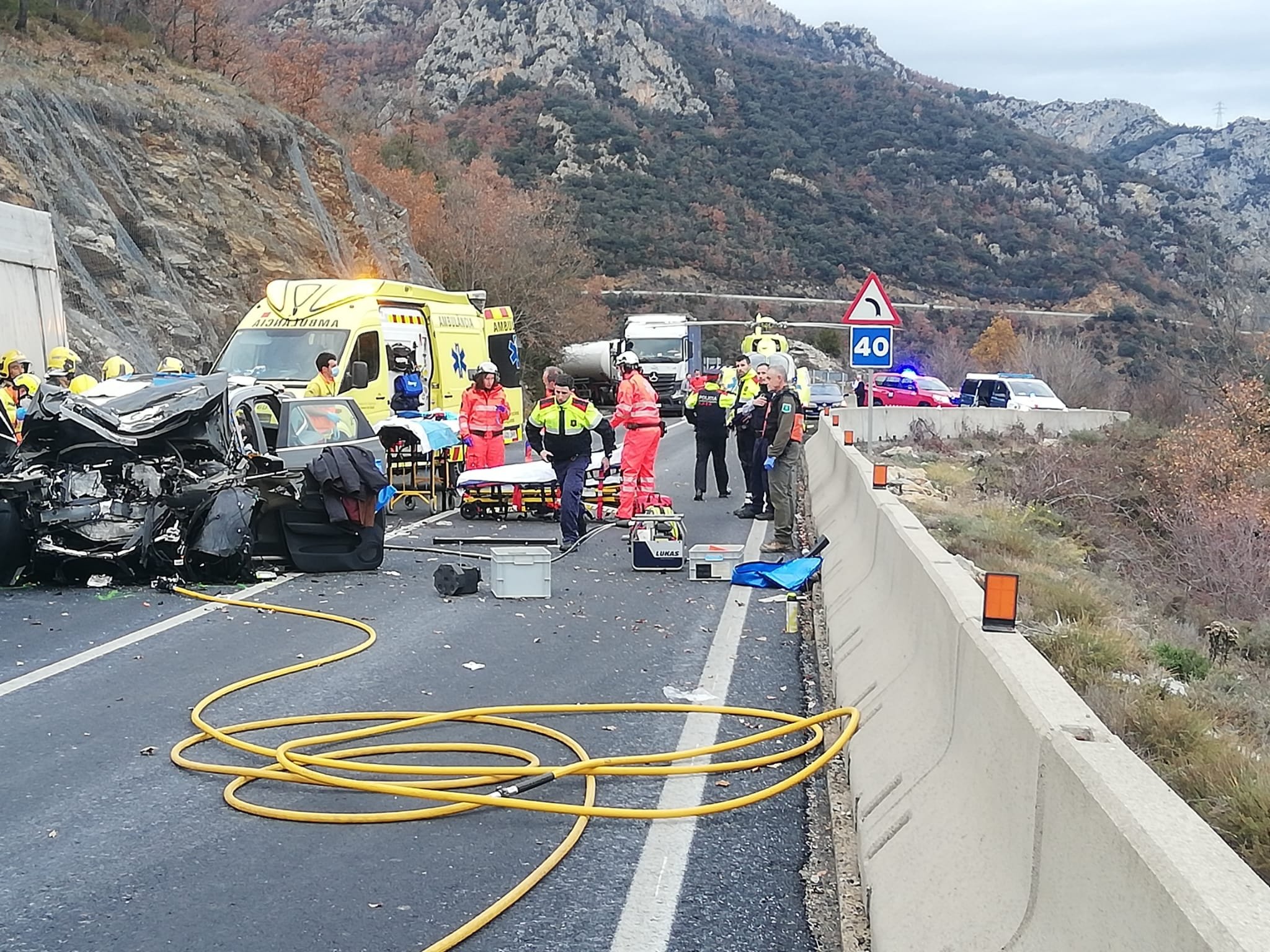 Diversos efectius han treballat en l'accident a la Franja de Ponent / CEDIDA