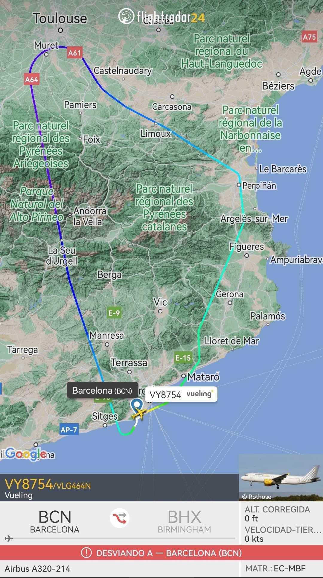 aterratge barcelona flightradar