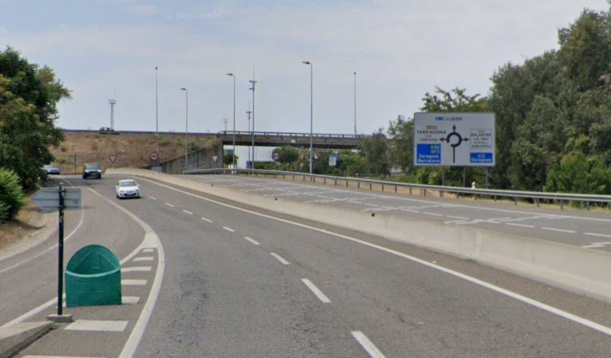 Carretera de Lleida on s'ha produït l'accident entre un ciclista y una furgoneta aquest dimarts