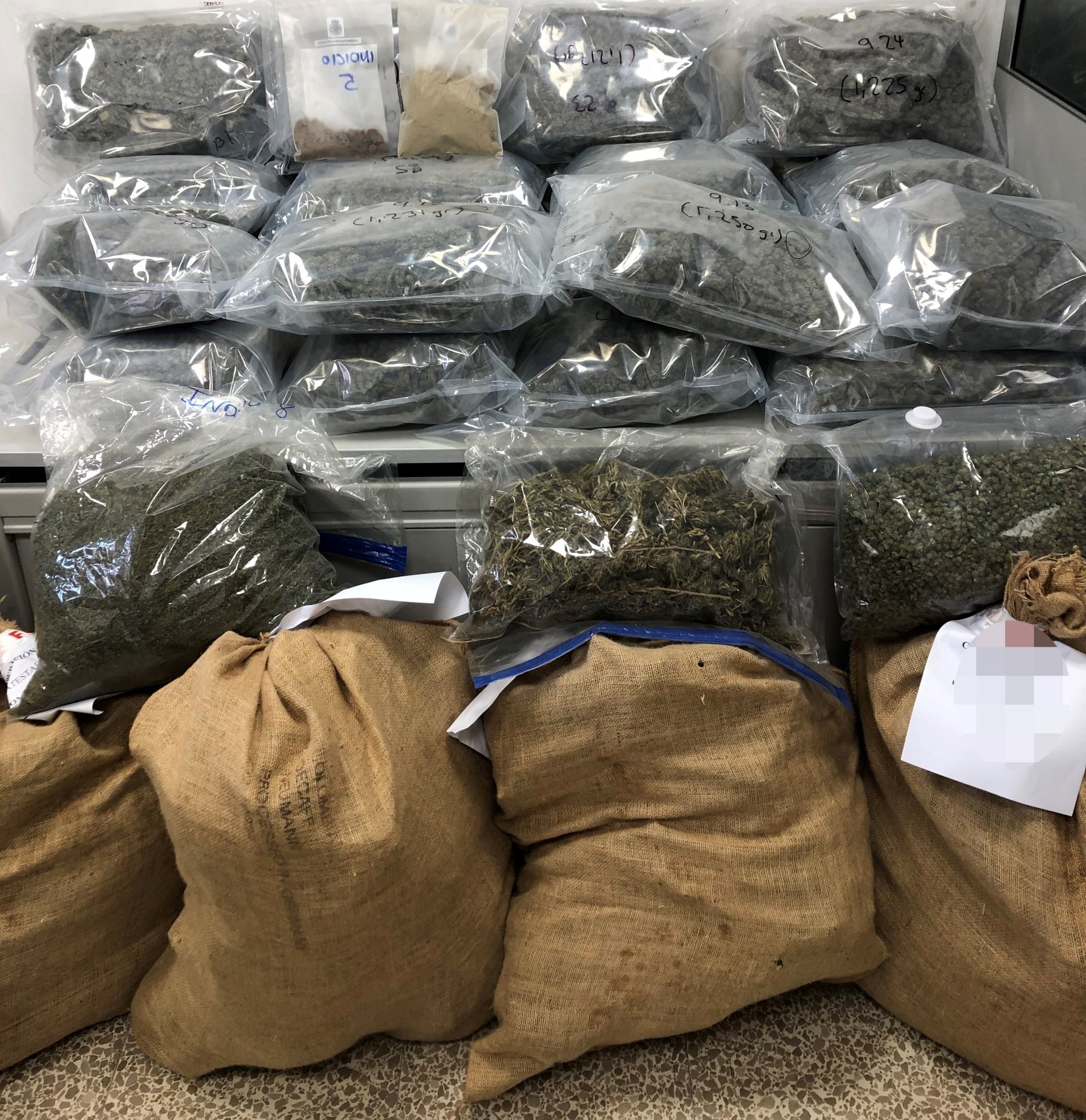 La marihuana confiscada por la policía