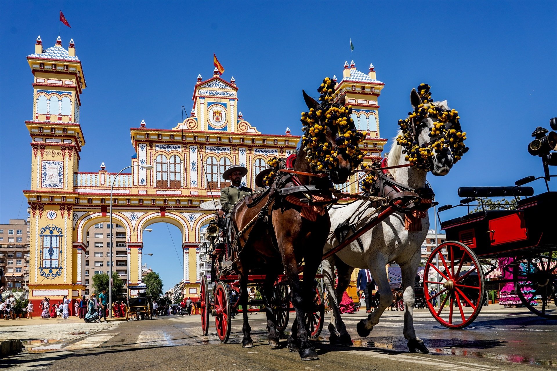 Cavalls a la Feria de Abril de Sevilla en una imatge d'arxiu / EDUARDO BRIONES - EUROPA PRESS