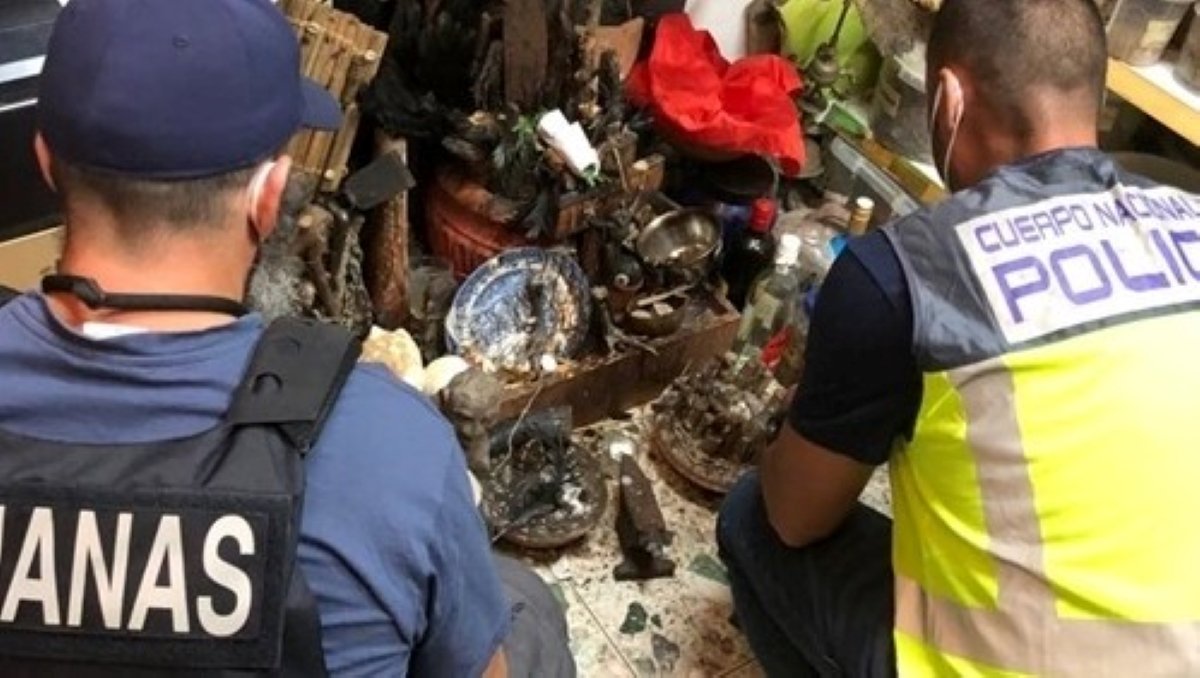 Policia Nacional i Agència Tributària intervenen les restes d'animals exòtics utilitzats per rituals de Santeria a Tenerife / CNP