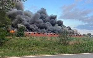 Incendi a la granja de porcs de Cornellà de Terri / CEDIDA