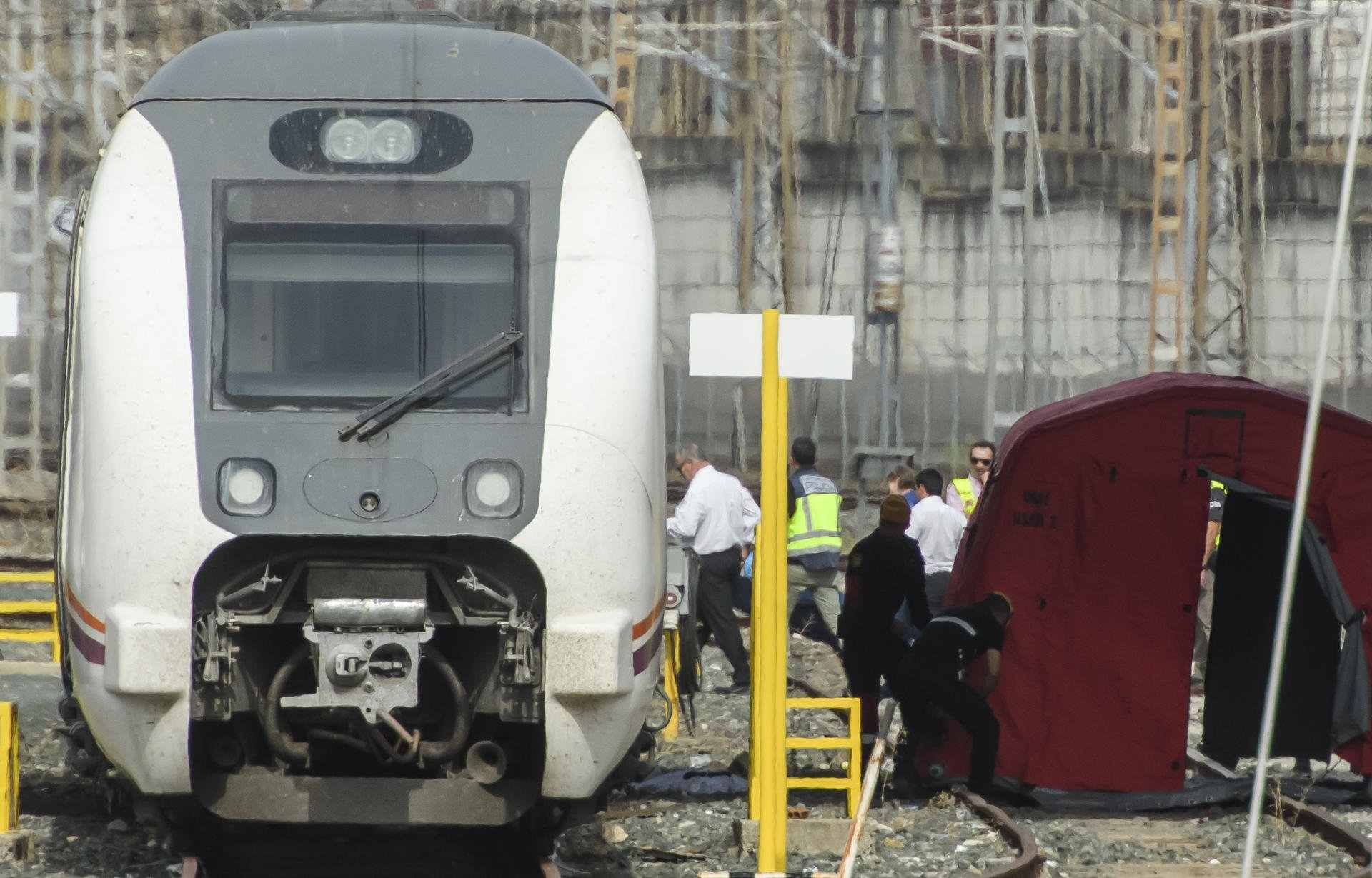 El tren donde fue hallado el cadáver en la estación sevillana de Santa Justa / RAÚL CARO - EFE