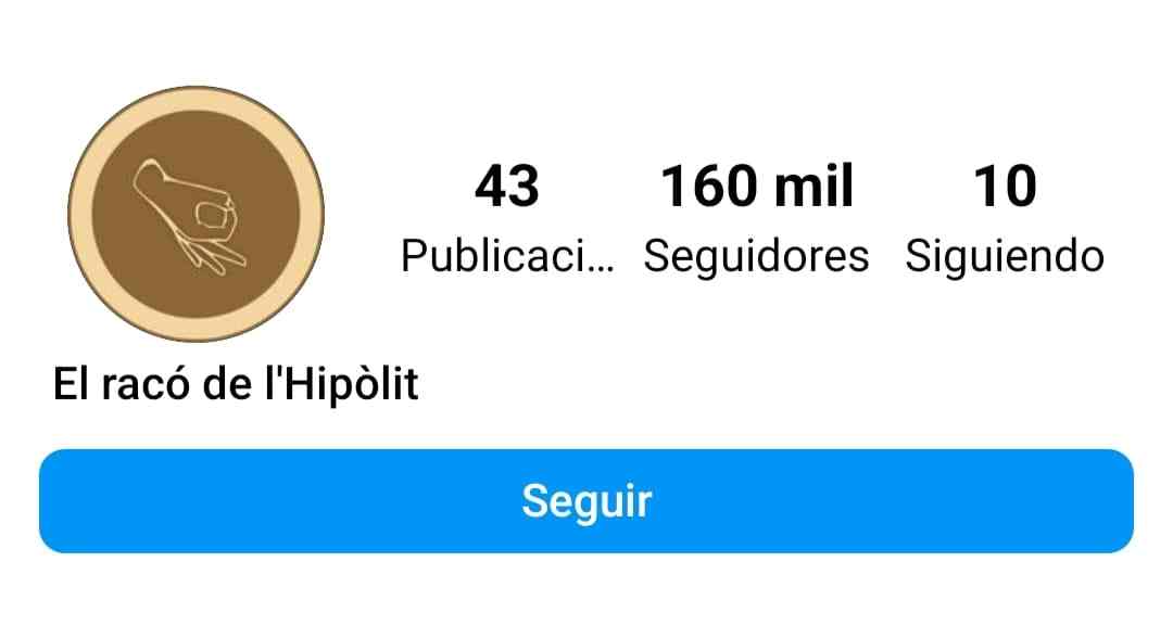 El perfil de Instagram d'El Racó de l'Hipòlit