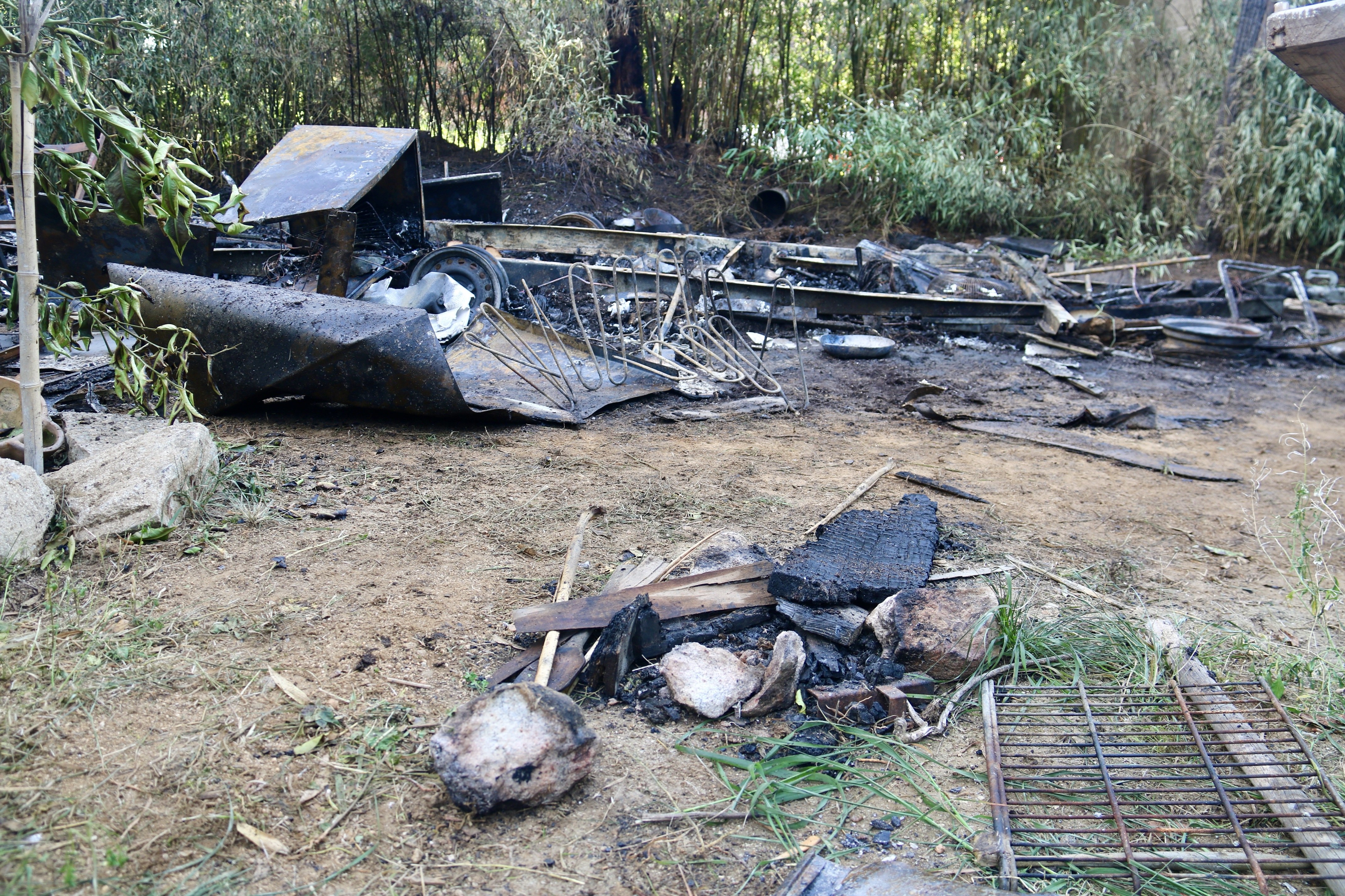 La zona on ha cremat la caravana a Vilassar de Dalt / ALBERT SEGURA - ACN