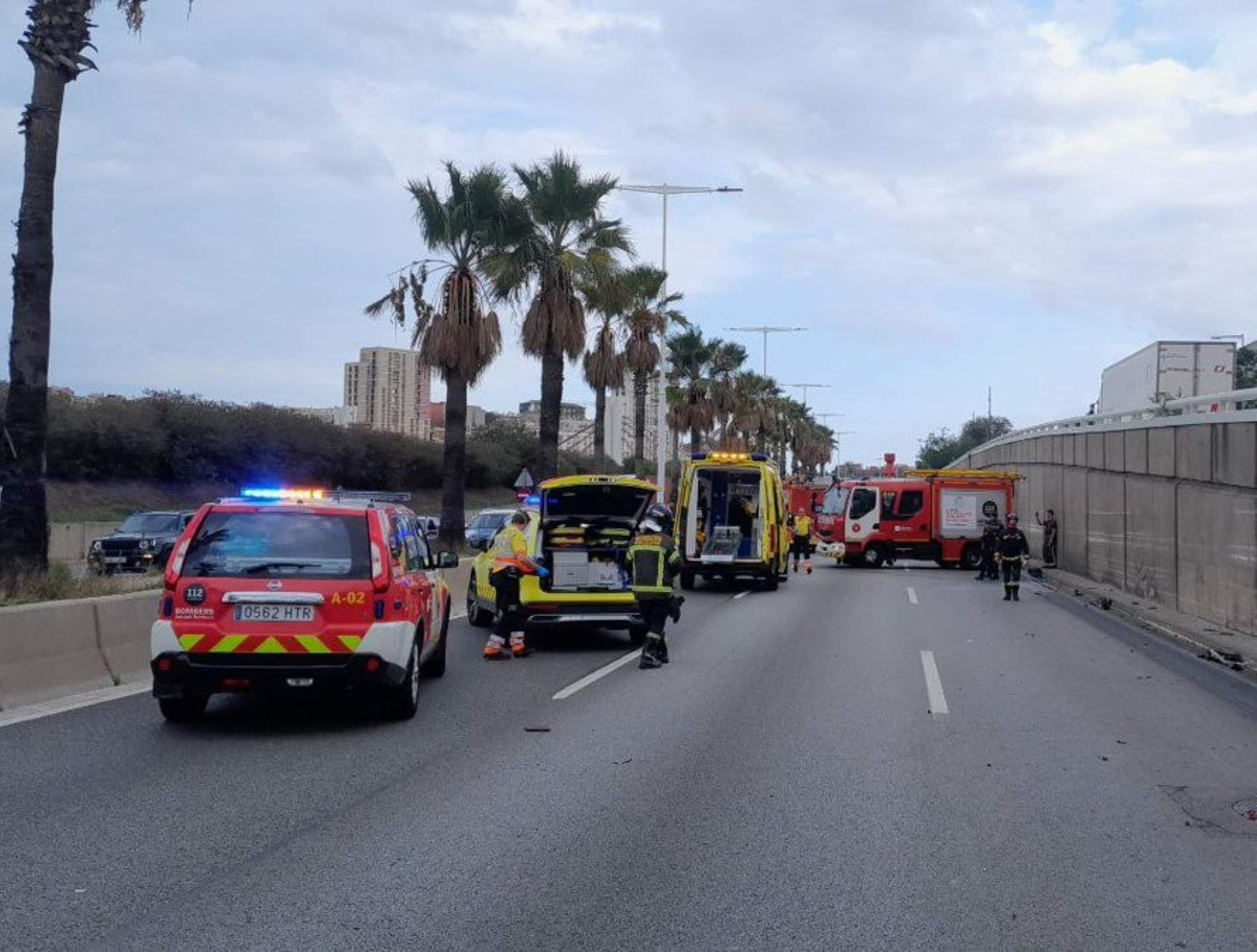 accident ronda litoral bombers barcelona