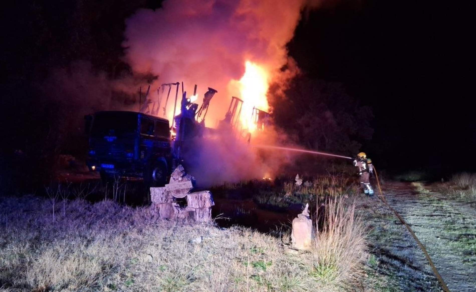 Incendi camió Agullana Bombers