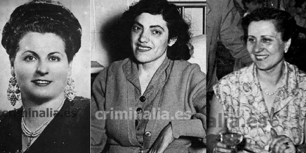 Les tres víctimes de Pilar Prades. D'esquerra a dreta Adela Pascual, Aurelia Sanz i Carmen Cid. Font Criminalia Les tres víctimes de Pilar Prades. D'esquerra a dreta Adela Pascual, Aurelia Sanz i Carmen Cid. Font Criminalia
