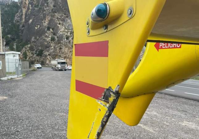 Parte trasera del helicóptero dañado  Cedida