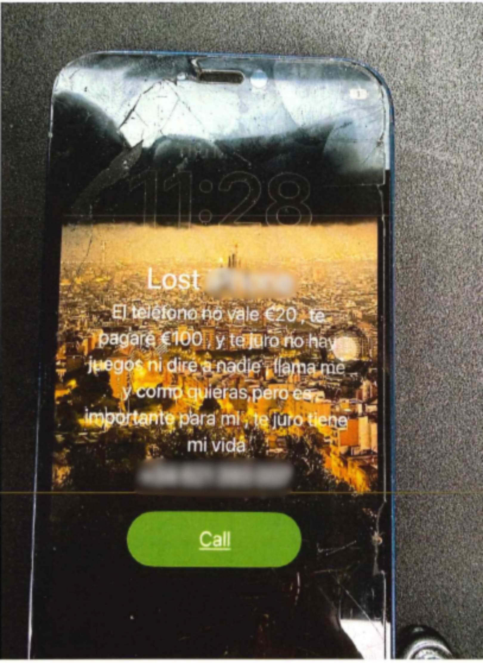 Imatge del missatge que envia al lladre  Mossos d'Esquadra