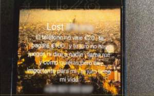 Imatge del missatge que envia al lladre  Mossos d'Esquadra