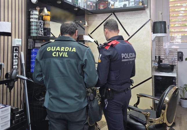 Un agente de los Mossos y uno de la Guardia Civil durante el operativo en el Alt Camp / Mossos d'Esquadra