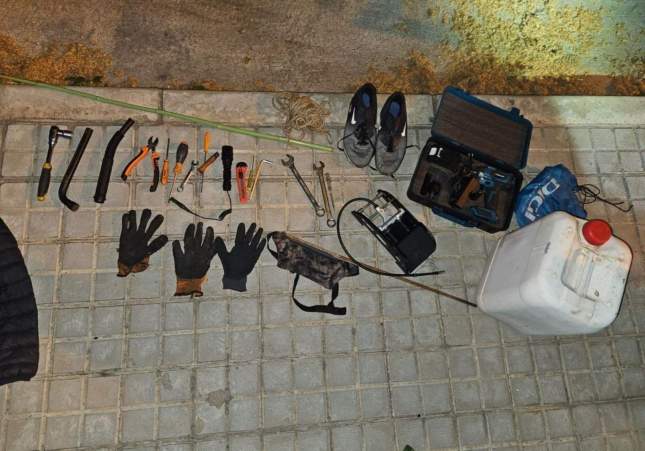 Imatge de les eines utilitzades pels lladres / Mossos d'Esquadra
