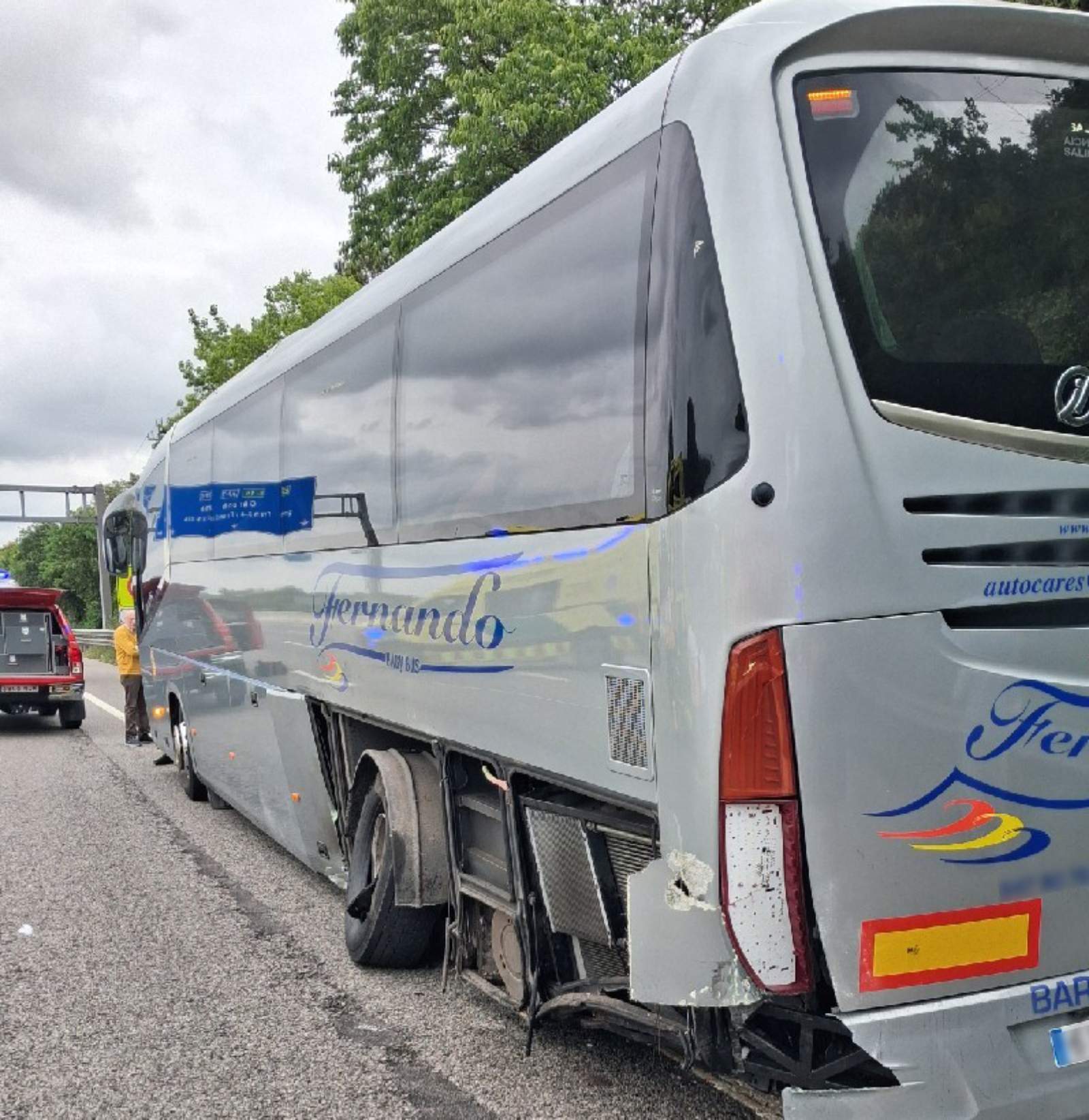 Estado del autocar después del choque